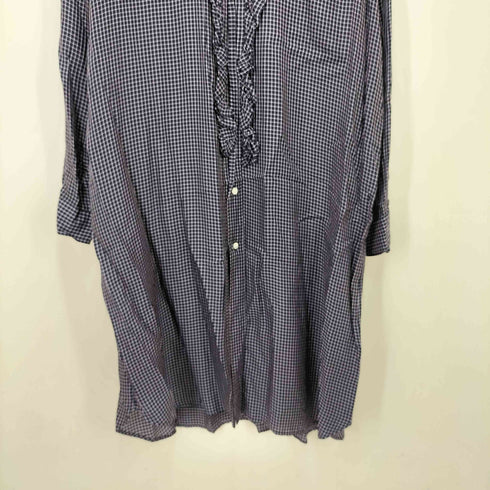 コムデギャルソンオムプリュス COMME des GARCONS HOMME PLUS 22SS 花の存在期 フリル チェック柄 ロングシャツ メンズ JPN:M