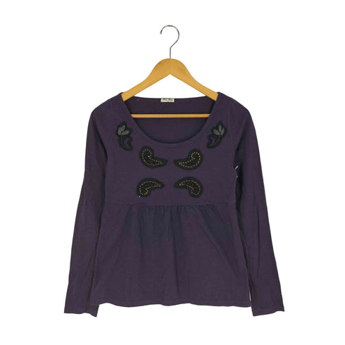 ミュウミュウ miu miu イタリア製 ペイズリーワッペン ボートネック チュニックワンピース レディース import:XS