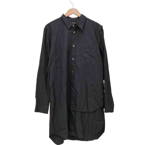 コムデギャルソンオムプリュス COMME des GARCONS HOMME PLUS 19AW 暗闇のなかに見る美しさ期 ダブルカラー ロングシャツ メンズ JPN:M