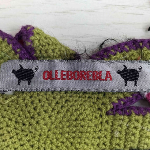 アルベロベロ OLLEBOREBLA オレボレブラ うさぎ ネコ アップリケ スパンコール ビジュー装飾 ノースリーブ かぎ編み 変形 ロング ネットニット レディース