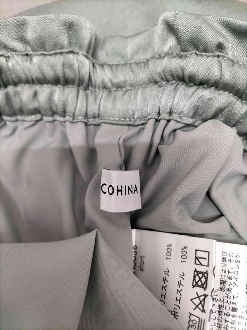 コヒナ COHINA ナローサテンドロストスカート-short & regular レディース short