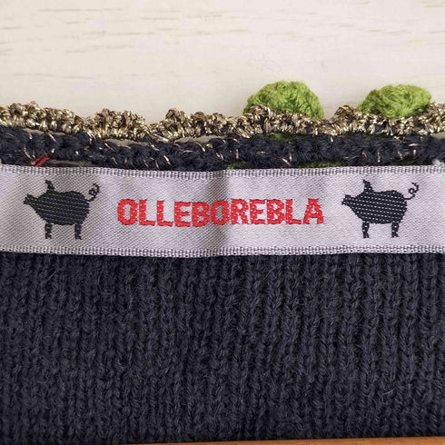 アルベロベロ OLLEBOREBLA オレボレブラ ブタさん おはな アップリケ ラメ糸 ビジュー装飾 かぎ編み ニットベスト レディース