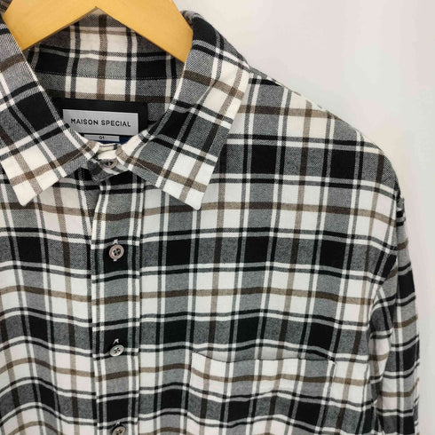メゾンスペシャル MAISON SPECIAL Prime-Over Regular Collar Flannel Shirt プライムオーバー レギュラーカラー ネルシャツ メンズ 1