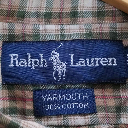 ラルフローレン RALPH LAUREN YARMOUTH ポニー刺繍 タータンチェック ボタンダウン シャツ メンズ 16 1/2