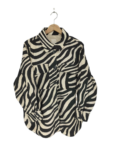 エイチアンドエム H&M ゼブラ柄シャツジャケット メンズ L