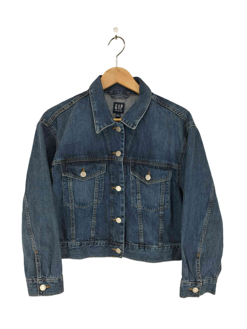 ギャップ Gap ペイズリーロゴ刺繍デニムジャケット Y2K レディース M