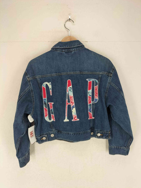 ギャップ Gap ペイズリーロゴ刺繍デニムジャケット Y2K レディース M