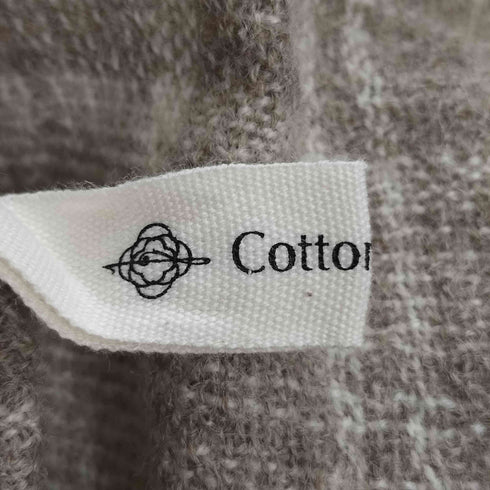 コットンハウスアヤ Cotton House Aya ウールチェック バンドカラー シャツ レディース JPN:M