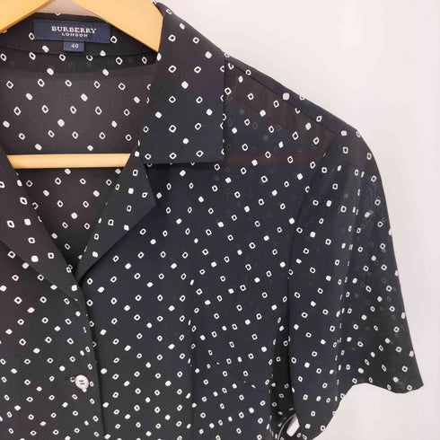 バーバリーロンドン BURBERRY LONDON 総柄 開襟 オープンカラー 半袖シャツ レディース 40