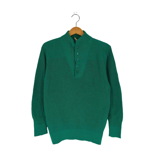 エルエルビーン L.L.Bean 90s USA製 ヘンリーネック コットン ニット セーター メンズ import:S