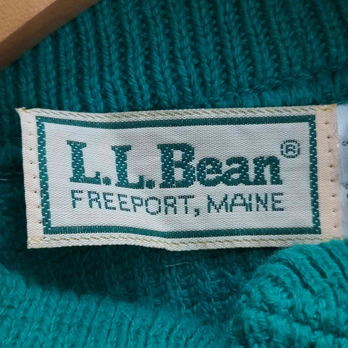 エルエルビーン L.L.Bean 90s USA製 ヘンリーネック コットン ニット セーター メンズ import:S