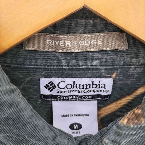 コロンビア Columbia RIVER LODGE 鹿 アニマル コーデュロイ ボダンダウンシャツ メンズ import:M