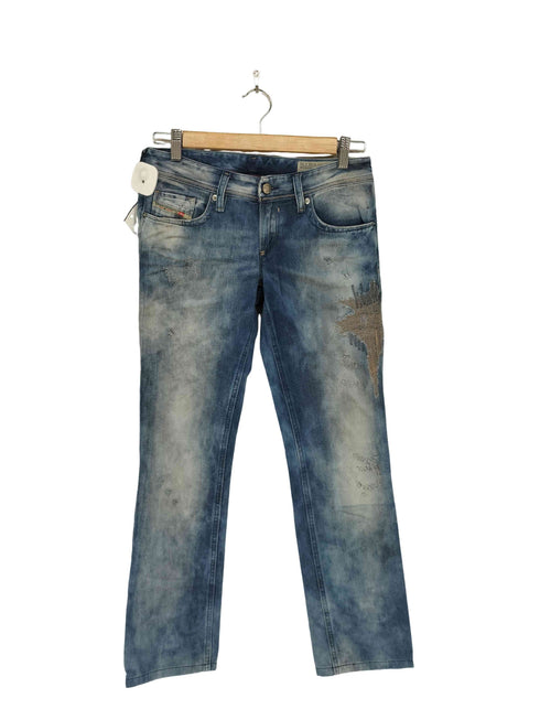 ディーゼル DIESEL ウォッシュ加工ストレートデニムパンツ レディース W25L32