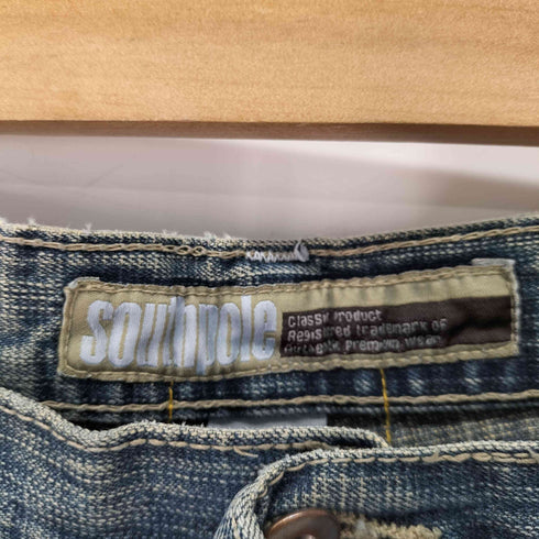 サウスポール SOUTHPOLE ワッペン 膝ダーツ バレルレッグ バギーデニム メンズ 36