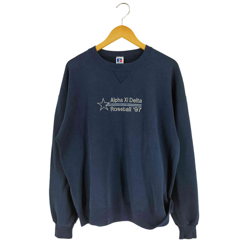 ラッセルアスレチック RUSSELL ATHLETIC 90S USA製 前V 刺繍 クルーネック スウェット メンズ import:XL