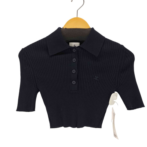 クレージュ courreges AC Rib Knit Cropped Polo レディース JPN:XS