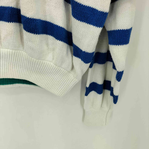 セントジョンズベイ STJOHNS BAY 90s SPORT Vガゼット クルーネック ボーダー コットン ニット メンズ import:L