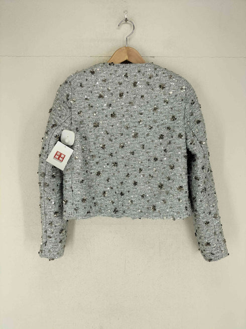 ザラ ZARA スパンコールクロップドジャケット レディース S