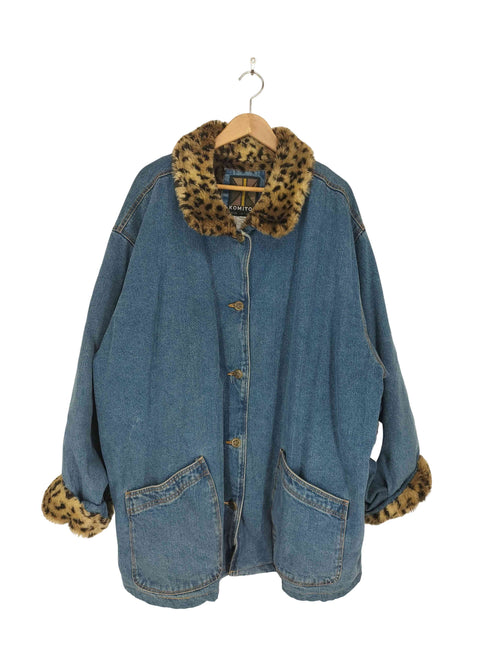 KOMITOR オーバーサイズボアデニムコート メンズ