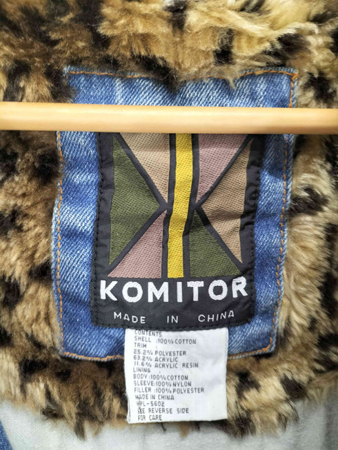 KOMITOR オーバーサイズボアデニムコート メンズ