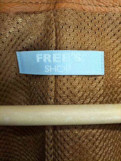 ダブルジップピッグレザーノーカラージャケット レディース S