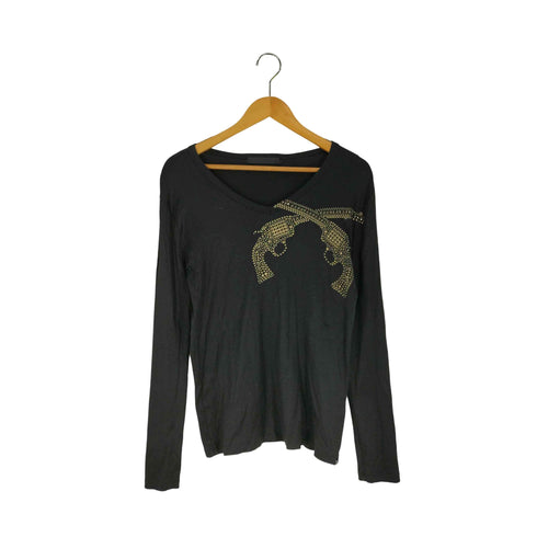 ロアー roar 二丁拳銃 スタッズ ビジュー Vネックカットソー メンズ JPN:2