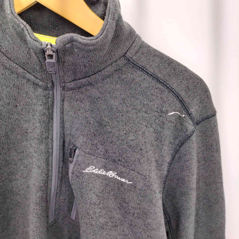 エディーバウアー Eddie Bauer ロゴ刺繍 ハーフジップ フリース プルオーバー ハイネック ニット メンズ import:M
