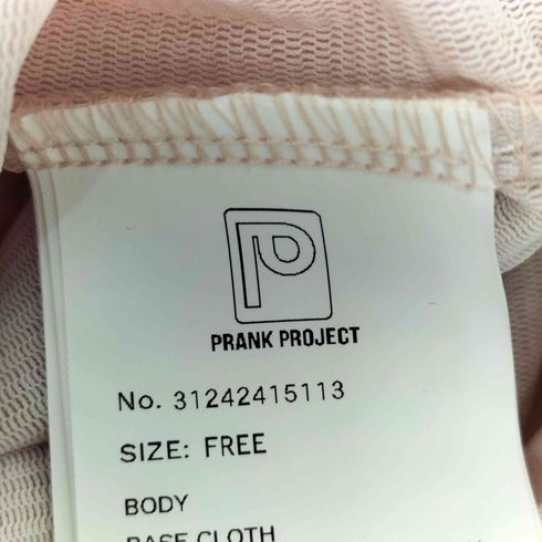 プランクプロジェクト PRANK PROJECT 2WAYベロアトップ レディース FREE