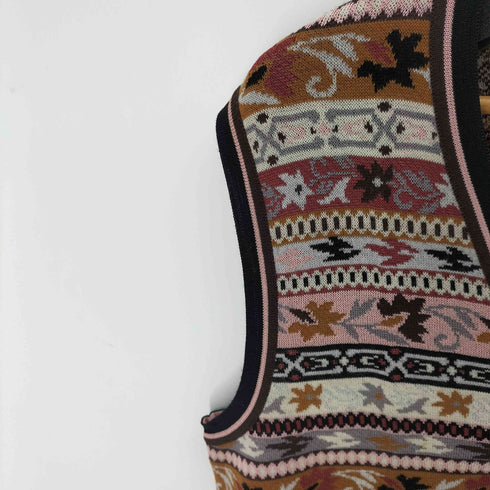 ミッソーニ MISSONI MADE IN ITALY ノルディック柄 ウール混 ニットベスト メンズ 54