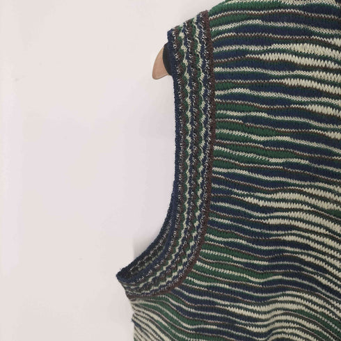 ミッソーニ MISSONI MADE IN ITALY マルチカラー ウール混 ニットベスト メンズ 52