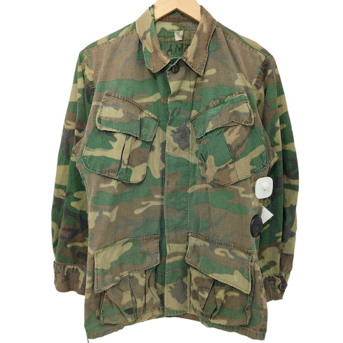 ユーエスアーミー U.S. ARMY 70s 4th 迷彩 リップストップ ジャングルファティーグ ジャケット メンズ X-SMALL - SHORT