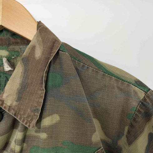 ユーエスアーミー U.S. ARMY 70s 4th 迷彩 リップストップ ジャングルファティーグ ジャケット メンズ X-SMALL - SHORT