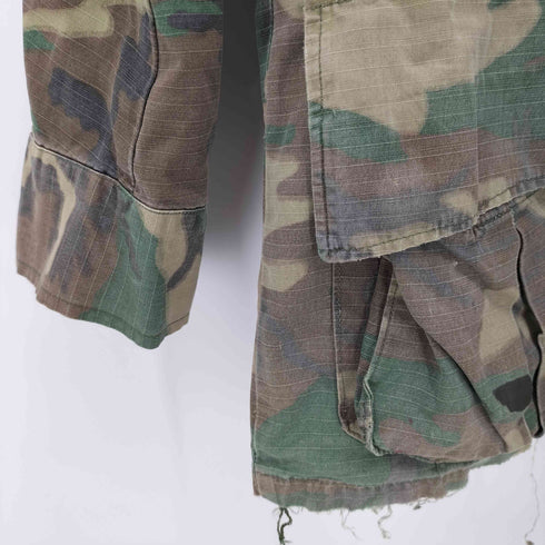 ユーエスアーミー U.S. ARMY 70s 4th 迷彩 リップストップ ジャングルファティーグ ジャケット メンズ X-SMALL - SHORT