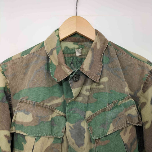 ユーエスアーミー U.S. ARMY 70s 4th 迷彩 リップストップ ジャングルファティーグ ジャケット メンズ X-SMALL - SHORT