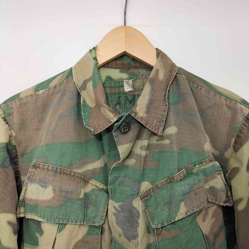 ユーエスアーミー U.S. ARMY 70s 4th 迷彩 リップストップ ジャングルファティーグ ジャケット メンズ X-SMALL - SHORT