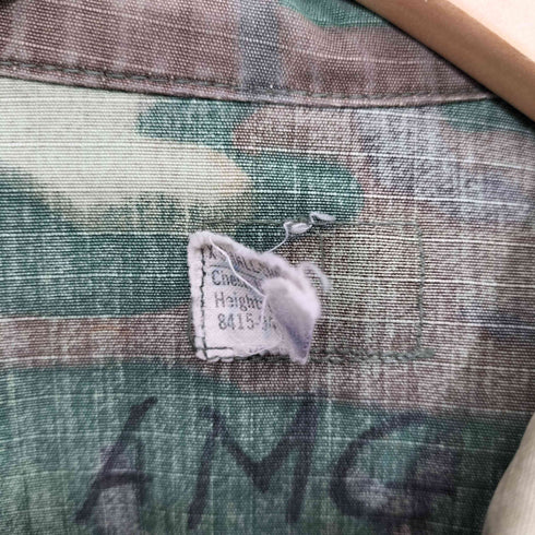 ユーエスアーミー U.S. ARMY 70s 4th 迷彩 リップストップ ジャングルファティーグ ジャケット メンズ X-SMALL - SHORT