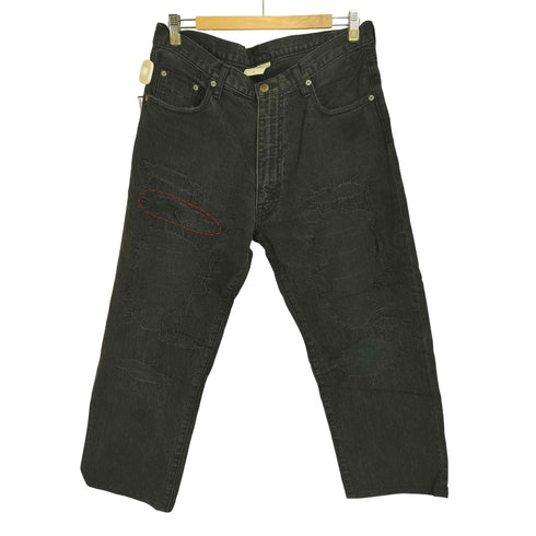 ネクサスセブン NEXUSVII Mercury リペア加工 ブラック デニムパンツ メンズ