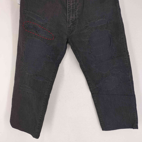 ネクサスセブン NEXUSVII Mercury リペア加工 ブラック デニムパンツ メンズ