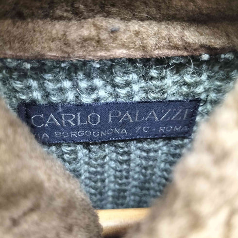 carlo palazzi リアルムートンネック モヘア混 リブニット メンズ