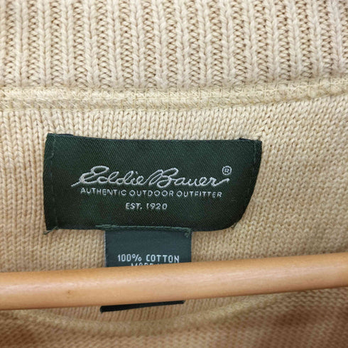 エディーバウアー Eddie Bauer Vガゼット コットン クルーネック ニット メンズ import:L