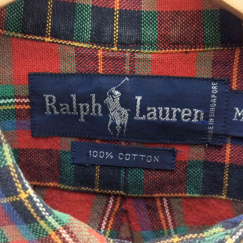 ラルフローレン RALPH LAUREN チェック柄 ボタンダウンシャツ メンズ JPN:M