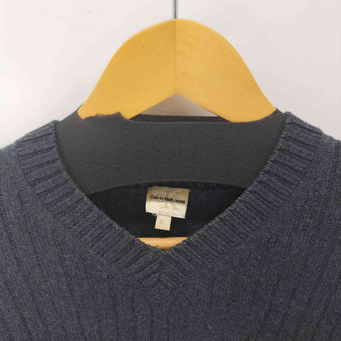 カルバンクラインジーンズ Calvin Klein Jeans メリノウール Vネックリブニット メンズ JPN:XL