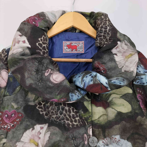 アルベロベロ OLLEBOREBLA オレボレブラ ぶたさん 植物 たくさんのどうぶつ コーデュロイ切替 シアーコーティング ショールカラーダウンコート レディース