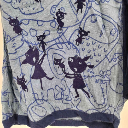 アルベロベロ OLLEBOREBLA オレボレブラ ぶたさん たくさんのどうぶつ 落書き フロック加工 イージー ニット サルエルパンツ レディース