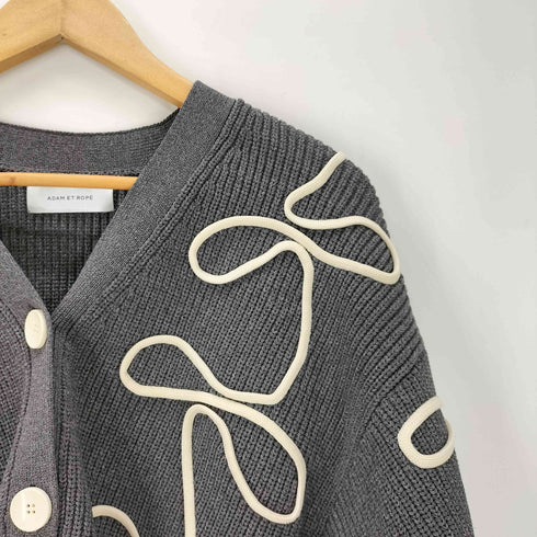アダムエロペ Adam et Rope 24AW サステナブル・洗える ラインニット カーディガン レディース FREE