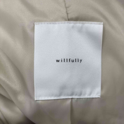 ウィルフリー willfully 23AW Undulate Yoke Stand Collar Boa Midi Coat アンディレイト ヨーク スタンド カラー ボア ミディ コート レディース FREE