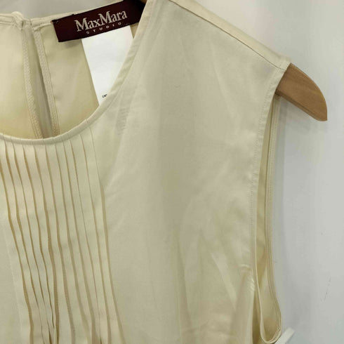 マックスマーラステュディオ MAX MARA STUDIO デザイン シルク ノースリーブ ブラウス レディース JPN:44