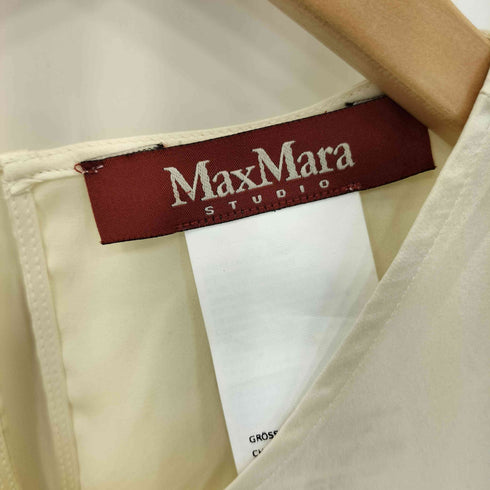 マックスマーラステュディオ MAX MARA STUDIO デザイン シルク ノースリーブ ブラウス レディース JPN:44