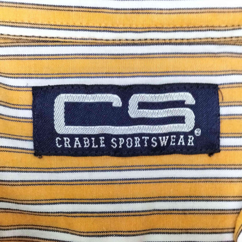 CRABLE SPORTSWEAR ワンポイント 刺繍 ボタンダウン ストライプ レタード L/S シャツ メンズ import:M
