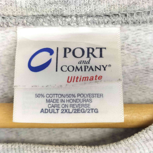 ポートアンドカンパニー PORT and COMPANY 企業ロゴプリント クルーネック L/S スウェット メンズ 2XL